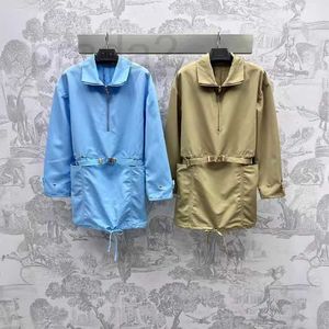 Women's Jackets Designer Spring and Summer New Daily Commuting Versatile Triangle Belt Lap Collar Zipper Sun Protection Sprint Coat 8ON4