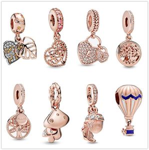 Nowy popularny 925 srebro do oryginalnej bransoletki Bransoletka Rose Rose Lock Of Life Family Charm Beads DIY Making7365940