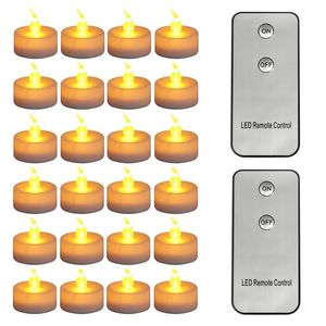 Flameless Tea Lights LED Candles with Remote Control Battery Operated Electronics Tealights for Wedding Home Christmas Decors 240412