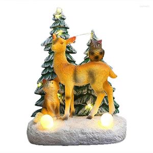 Estatuetas decorativas decoração de natal ornamentos brilhantes resina artesanato presentes