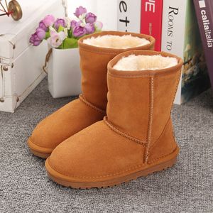 2024 Kinderstiefel Australien Schneestiefel Designer Kinder Schuhe Winter Klassiker Ultra Mini Boot Botton Baby Boys Mädchen Knöchelstiefel Kinderpelz Wildleder Schuhe