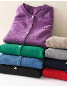 Женские трикотажные шерстяные кардиган весенний однострочный однострочный вязаный рубашка корейский модный свитер кашемир с длинным рукавом