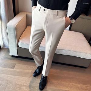 Męskie garnitury marka odzieży Wysokiej jakości garnitur biznesowy Mężczyzna Slim Fit Fashion Casual Dress Pants Man Solid Kolor 38-28