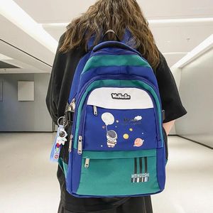 Backpack Astro Print Teenager à prova d'água para meninos do ensino médio Meninos Nylon Black Women Laptop Mochila 2024
