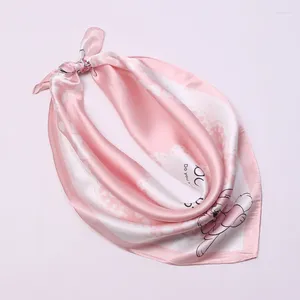 Одеяла милая мультфильма мода Женщины настоящие шелковые шарфы Дети 50см маленькая квадратная оболочка Очаровательный подарок для детских детей одеяло