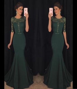 2017 Vestidos de noite verde escura de 2017 Kaftan abaya Oriente Médio Arábia Saudita Lady Indian Lady Mermaid Dresses Dress for Party Wear P7922175