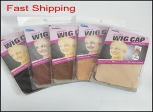 Deluxe Perückenkappe 24 Einheiten 12 Bags Haarnetz für die Herstellung von Perücken schwarz brauner Strock Liner Snood Nylon me qylnyf babyskirt4410872