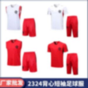 2324 Flamengo Pre Match Training Suit Short Sleeved Vest Set Football Jersey Requires Printing Number Please Contact Customer Service