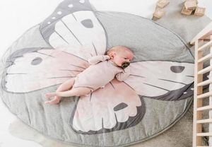 Ins neue Baby -Spielmatten Kid Krabbelte Teppichboden Teppich Baby Bettwäsche Schmetterling Decke Baumwollpad Kinder Zimmer Dekor 3D Teppiche9641495