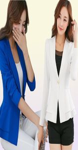 Kadınlar Suits Blazers Sonbahar Blazer Fırfır Küçük Ceket Kısa Ceket İnce Mizaç Kadın PS Boyutu Uzun Sleeve Ofis Lady Tide Teps MZ21762256