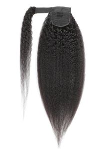 Hook Loop Ponytails Kinky Prosto Brazylijskie Peruwiańskie Dziewicze Human Human Hair 824 cal Yaki Natural Kolor Indian Human Hair 100g Włosy 3094328