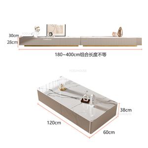 Modern Light Luxury Slate TV Stands Tea Table Set Modern Simple Small Apartment Tv Cabinet Living Room Furniture New Tv Tables