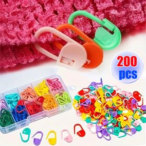 50-200 st. Mix Färgstickverktyg Mini Harts Små klämmor Stift Lås Stitch Marker Crochet Sewing Needle Clip Hooks Tillbehör