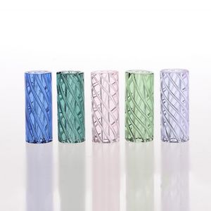 Colorful Vintage Spiral Glass Filter Tip Round Mouthpiece 12*30mm Pyrex Thick Hand Pipes Cigarette Dry Herb Tobacco Rolling Paper Holder Pipes Smoking Accessories