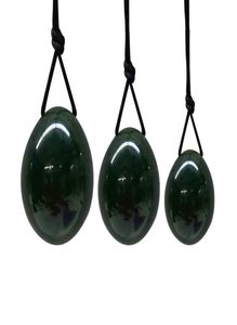 3PCSSET Natural Nephrite Jade Yoni Яйца для женщин Kegel упражнения Jade yoni Яйцо Установите вагинальные мышцы.