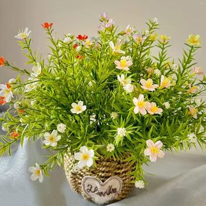 Dekorativa blommor 20 huvud 7 gafflar konstgjorda siden Daisy Plastic Plant Home Garden Party Wedding Decoration Fall Christmas Fake Plants