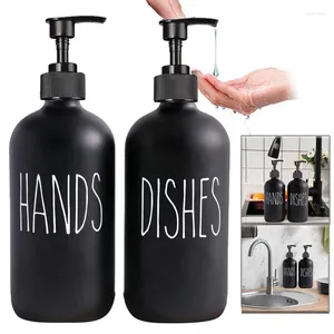 Liquid Soap Dispenser 500ml Dish Set For Kitchen Sink Hands Dishes Detergent Storage Bottle Refillable Bottles Black/white