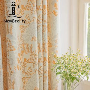 Gardin amerikansk bomull och linne jacquard orange varm färg pastoral litterär retro stil sovrum fönster fönster