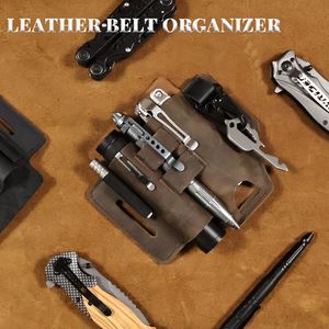 Riyao Echtes Leder Multitool -Scheide Holster für Gürtel Männer Taillenpackungen EDC Organizer Taschenmesser Hülle Outdoor -Werkzeugtasche