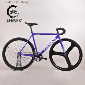 Bikes Ride-Ons TSUNAMI SNM100 Fixie Fixed Gear Bike 700C Single Speed Track Racing Bicycle 49/52/55/58cm Aluminum Frame Include V Brakes L47