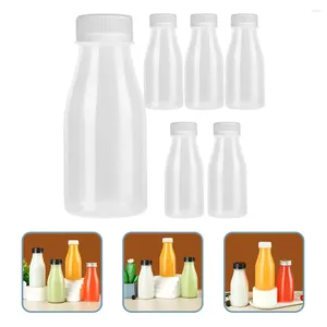 Take Out Containers 6 Pcs Juice Bottling Bottles Drink Iced Coffee Transparent Portable Disposable Lids