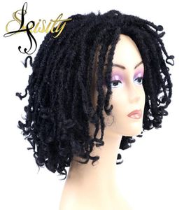 Syntetiska dreadlocks hår peruk medium del för afrikanska kvinnor svart brun bug ombre virkning själ locs flätor peruker ls365816945