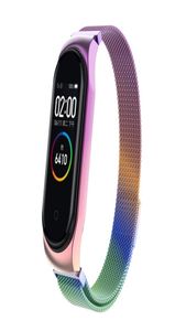 MIバンド4ストラップメタルステンレススチールウォッチバンドマグネットウォッチバンドXiaomi Mi Band 3 4 Bracelet Fitness Tracker Accessories8172662