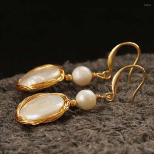 Dangle Earrings Handmade Baroque Natural Freshwater Cultured Pearl Gold Chandelier Formal Office Children Custom Unisex Silver