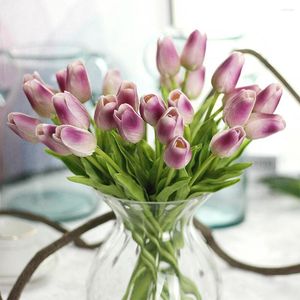 Decorative Flowers 20x Real Looking Tulips For Non-toxic Party Decorations Good Texture Artificial Flower