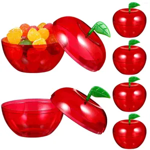 Aufbewahrung Flaschen 12 PCs Apfel Candy Box Dekor Dekorieren Sie Weihnachtsbaumäpfel Plastikdekoration Behälter Kinder