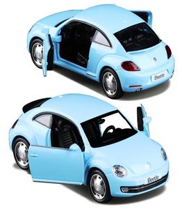 1:36 Modello di auto in metallo in lega in lega per il nuovo modello Volkgen Beetle Collection Toys - Red / Sky Blue7706109