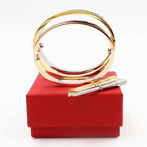 Luxury High Qualtiy Classic Design Bracelets&Bangles For Lover's Stainless Steel Cuff Wedding Bracelets Jewelry With Screw328M