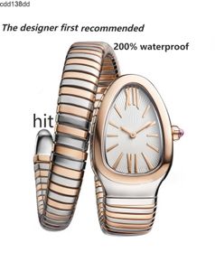 Luxury Watch Luxus Uhren Damen Watch 32mm Edelstahl Doppelwunde Schlangenform importiert Quarz Bewegung Federriemen kleines Armband Reloj