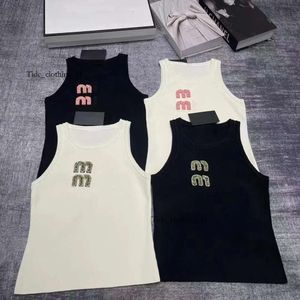 Miu High Quality Luxury Fashion Womens Clothes Designer Women Sexy Halter Party Top Tank Top Spring Summer Backless T Shirt 783