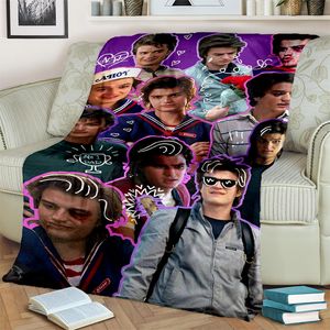 Joe keery attore stampa 3d coppa coperta hd, coperta a tiro morbido per la casa da letto divano da letto da letto picnic da viaggio da viaggio copertura coperta per copertina