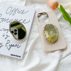 Düzensiz Geometrik Oval Telefon Kavrama Tok Koreli Akıllı Tok Kız Taşınabilir Ayna Telefon Tutucu Tembel Braket Açık Stand Soketi