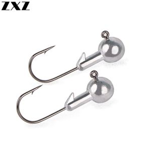 50pcsbox Barbed Jigging Lead Head Fishing Hook Jigs Kit for Soft Lure Worm Lures Hooks Jig Leaded Fishhooks with Tackle Box T410281810540