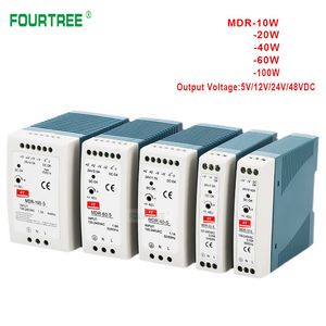 Switching Power Supply Industrial Mini Transformer DIN RAIL Single Output 5V 12V 24V AC till DC Converter MDR-10W 20W 40W 60W 100W