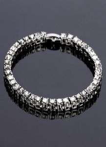 Mode Men hiphop tennisarmband smycken fhinestone rock stil silver guld miami rostfritt stål kubansk länk kedja armband för1027458