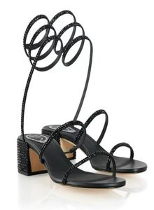 رومانسية Cleo Sandals أحذية للنساء lowheeled الأنوثة اللمعان بريق وحيد كلاسيكية caovilla التفاف الكريستال حفل الزفاف H56034736