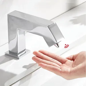 Liquid Soap Dispenser 59# Brass Deck Mounted Faucet Type Automatic Sensor Square Chorme Plated Touch-free