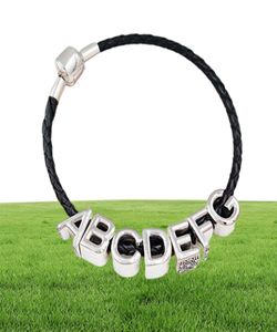 Perle alfabeti per gioielli Kit di produzione di gioielli Lettera P Charms 925 Bracciale di autismo d'argento in rilievo per ragazzi da donna per uomini Coppia a catena Pendente di collana per tallone preppy per tallone 7974704061867