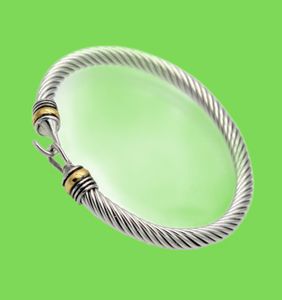 Popularna tytanowa drut ed w kształcie złotej bransoletki stalowa kabel stali nierdzewnej Women039S Bransoletka 5565933