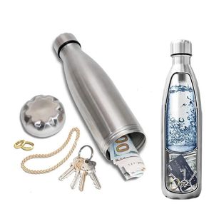 750ml Diversion Water Bottle Portable Water Bottle Secret Stash Pill Organizer Can Safe Hiding Spot for Money Bonus Key Ring Box 240410