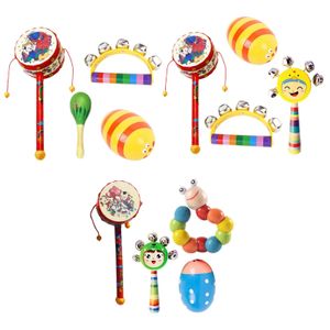 4x Wooden Musical Instruments Set Noisemaker Toy Premium Percussion Rhythm Kits for Boys Girls born Party Baby Holiday 240408