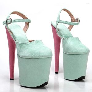 Dance Shoes Leecabe 8inches/ 20cm Suede Two Color Mix High Heel Sandals Sexy Model Pole