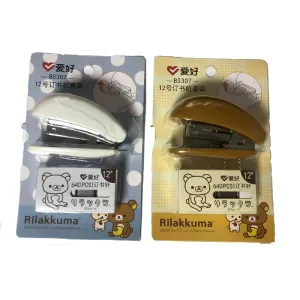 Stapler Aihao BS307 Rilakkuma Serisi No.12 Staples ile Stapler Seti Bağlayıcı Araçlar Kırtasiye Ofis Okulu Öğrenci Malzemeleri