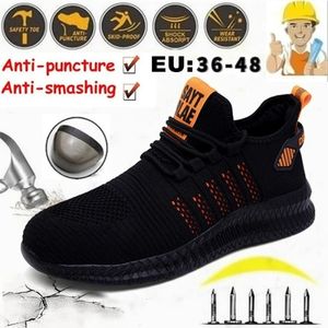 Мужские мужские мужские рабочие стальные носки безопасности удобные дышащие ботинки для защитных сапог мужская обувь для походов 240409