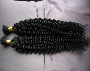 Mongolisk afro kinky Curly No Weft Human Hair Bulk för flätning 100 g kinky Curly Mongolian Bulk Hair 1pcs Human Flätar Hår bulk6444485
