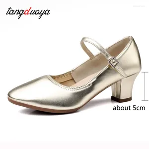 Tanzschuhe Ballsaal Jazz für Frau Mädchen Ladies Latin Salsa Übung Danzen geschlossener Toma Square Soft Gummi Sole